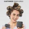 Conair Heatless Curlers 31 Count - Heatless Curls Overnight, Assorted Sizes - Self Grip Hair Rollers - Hair Styling Tools - Black & Gray - w/Storage Case