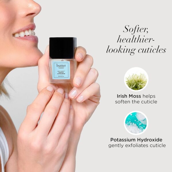 butter LONDON Cuticle Remover Liquid, Melt Away - Cuticle Softener Oil Exfoliator Gently Removes Dry & Overgrown Skin - Nail Care for Clean & Healthy-Looking Nails, Home Manicure & Pedicure