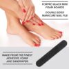 ForPro Professional Collection Mini Foam Board, Black, 100/180 Grit, Double-Sided Manicure Nail File, Individually-Wrapped, 3.5” L x .5” W, 50-Count