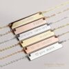 Personalized Engraved Bar Necklace, Custom Name, Date, Coordinates, Friendship Jewelry, Birthday, Wedding, Graduation, Gift for Women – 4N