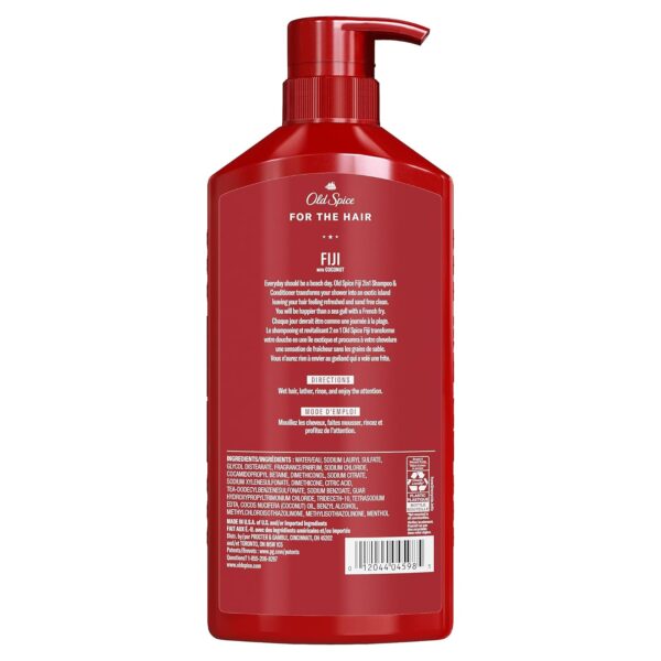 Old Spice Fiji 2-in-1 Shampoo and Conditioner Set for Men, Coconut & Tropical Wood Scent, Healthier, Fuller, More Moisturized Looking Hair, 21.9 Fl Oz Each, Twin Pack