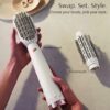 T3 AireBrush Duo Interchangeable Hot Air Blow Dry Brush with Two Attachments � Includes 15 Heat and Speed Combinations, T3 IonFlow Technology, Volume Booster Switch, Lock-in Cool Shot