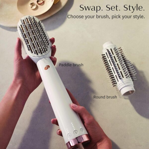 T3 AireBrush Duo Interchangeable Hot Air Blow Dry Brush with Two Attachments � Includes 15 Heat and Speed Combinations, T3 IonFlow Technology, Volume Booster Switch, Lock-in Cool Shot