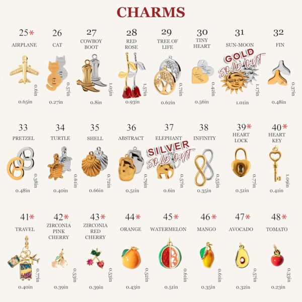 Add-on Charms, Initial, Zodiac, Birthstone, Heart, Moon, Sun, Stainless Steel Charms for Bracelets, Birthday Gifts for Her – Add-on-charms