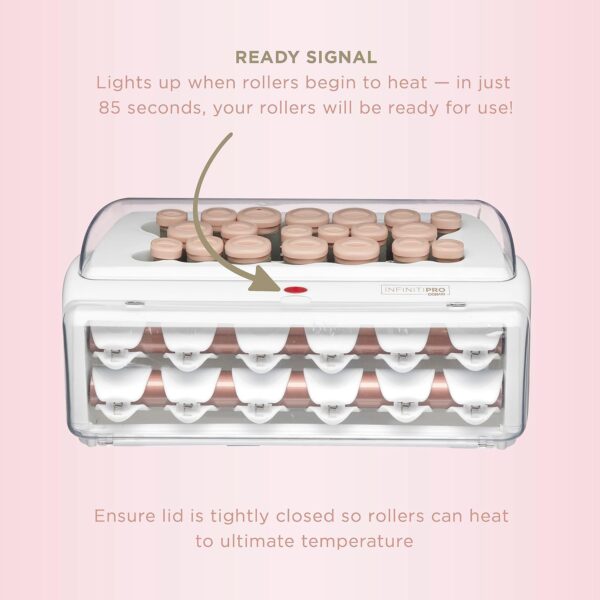 INFINITIPRO BY CONAIR Ceramic Flocked - Hot Rollers for Long, Medium, and All Hair - Hair Curler - Hair Roller Clips Included - 1 1/4-inch, 1-inch, and 3/4-inch Rollers