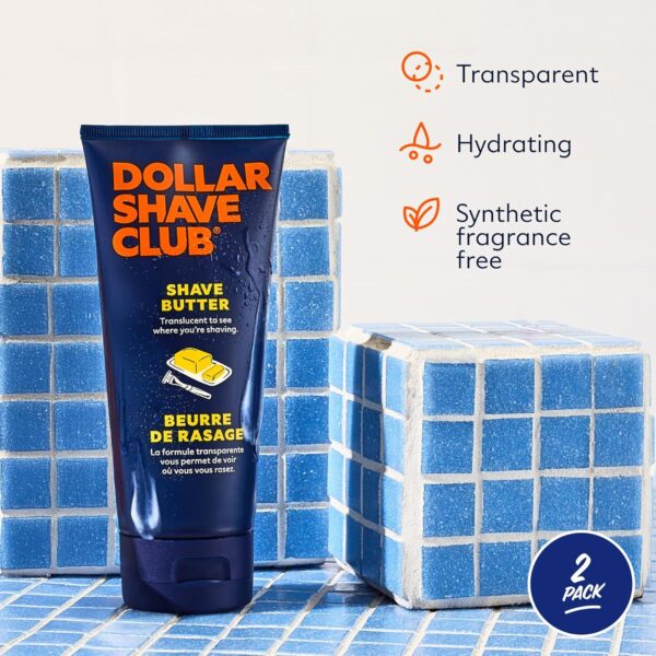 81x0DPkkPQL._SL1500_.jpg Dollar Shave Club | Shave Butter 2-Pack | For Sensitive Skin, A Translucent Shaving Cream & Gel Alternative, Designed For A Gentle Glide, Helps To Fight Razor Bumps and Ingrown Hairs, Blue