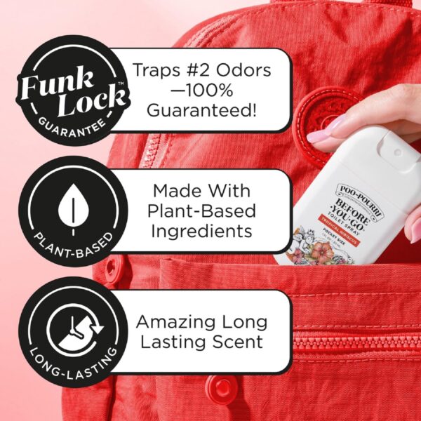 Poo-Pourri Tropical Hibiscus Pocket Before-You-Go Air & Toilet Spray - Instantly Trap Bathroom Odor - Plant Based Ingredients & Essential Oils - Travel Essentials, with Hibiscus Apricot & Citrus Scent