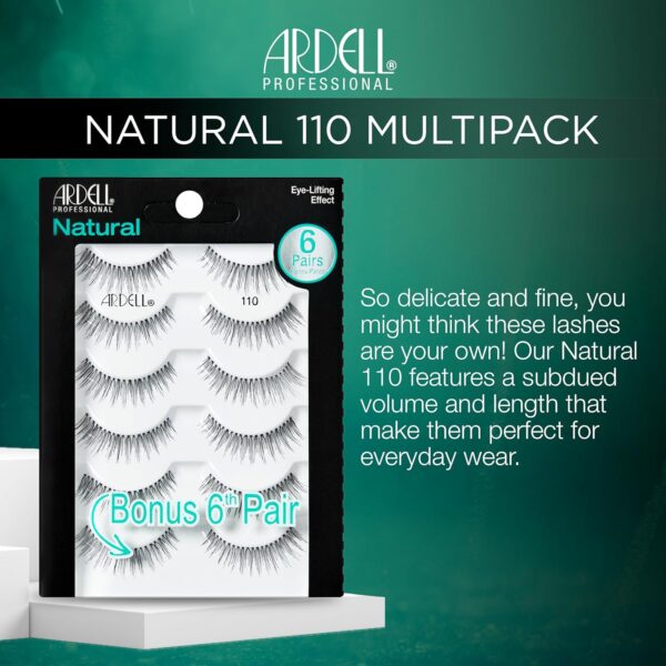 Ardell False Eyelashes Natural 110 Black, 1 pack (5 pairs per pack)