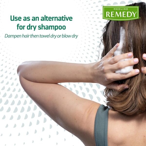 Medline Remedy Clinical No-Rinse Foam Cleanser, Vanilla Scent (8 fl oz), No Rinse Shampoo and Body Cleanser for Sensitive Skin, Hydrating, Paraben and Sulfate Free, For Face, Body, and Hair, All Ages