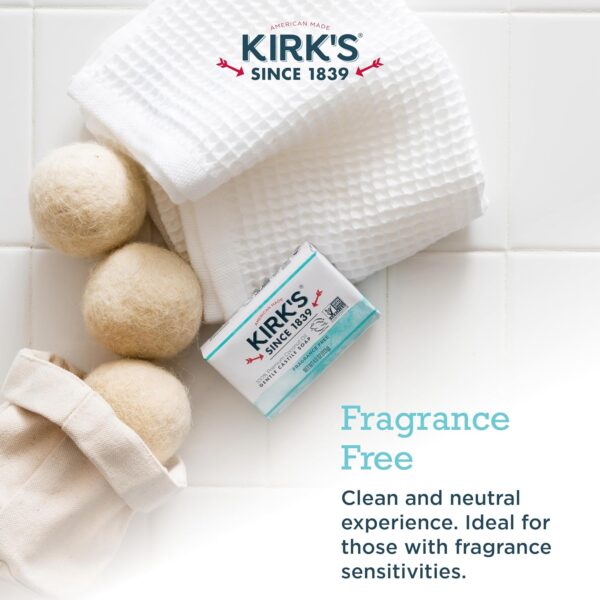 Kirk's Original Coco Castile Soap Fragrance Free 4 oz, Pack 18