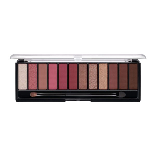 Rimmel London Magnif'Eyes Eyeshadow Palette, 12 Shades, Blendable Formula, Versatile, 007, Crimson, 0.5oz