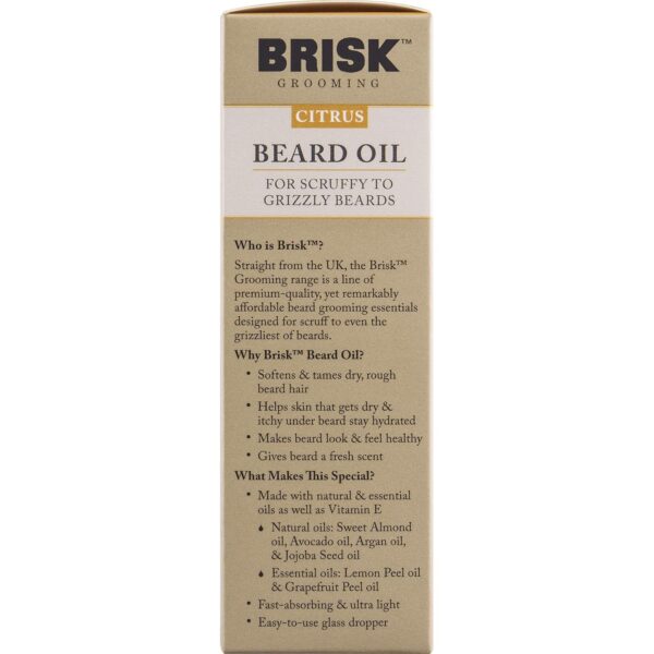 Beard Grooming Oil Liquid, Citrus for Beard Hair, 1.7 Oz