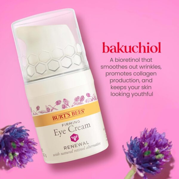 Burt's Bees Renewal Firming Eye Cream With Natural Retinol Alternative, Reduces Appearance of Lines, Wrinkles, Under-Eye Circles and Crow's Feet, 99 Percent Natural Origin Skin Care, 0.5 oz. Bottle