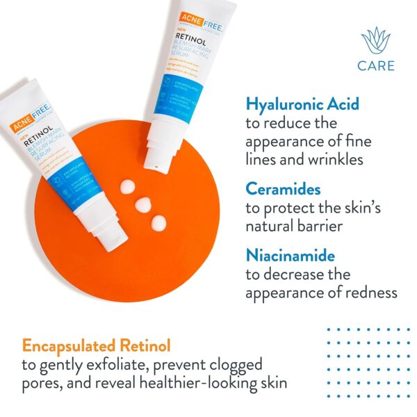 AcneFree Retinol Blemish Mark Resurfacing Serum with Hyaluronic Acid, and Niacinamide | Helps to Reduce the Appearance of Acne Marks | Redness Control | 1 Ounce