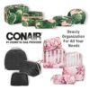 Scünci by Conair Makeup Beauty Case, Makeup Train Case, Makeup Bag, Travel Organizer for Women, Black