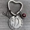 Personalized Graduation Keychain with Birthstone and Initial Charms, Custom Graduation Gift, Gift for Graduates for Women, Teens and Girls