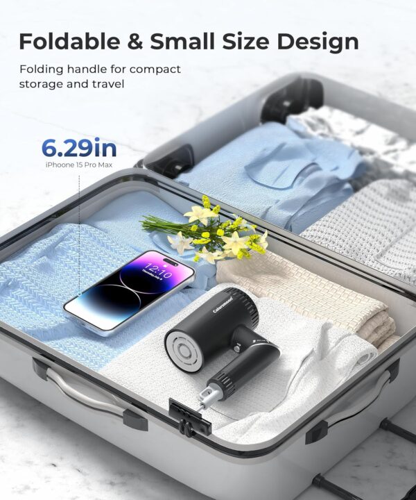 Hair Dryer, 100,000 RPM High-Speed Blow Dryers for Women & Men, Fast-Drying, 500 Million Negative Ions, Heat-Control, Low-Noise with Diffuser & Nozzle, Compact Foldable for Home Travel Use