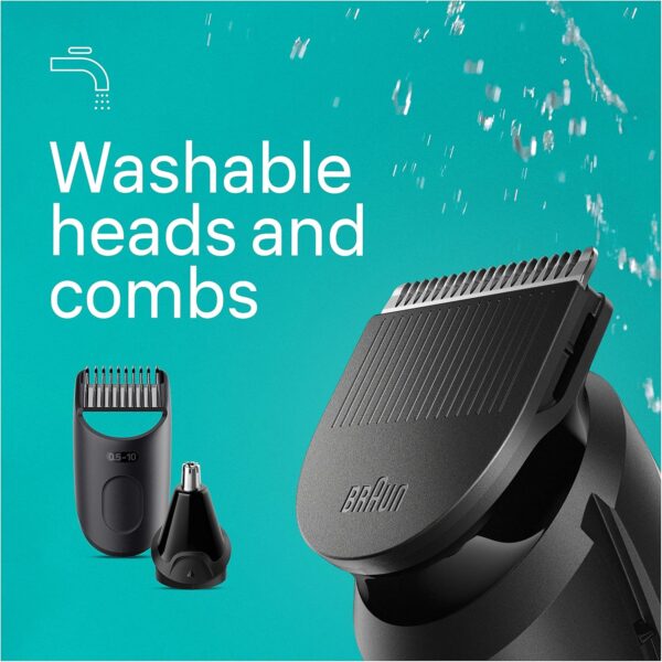 Braun All-In-One Style Kit Series 3 3430, 3-in-1 Trimmer for Men with Beard Trimmer, Ear & Nose Trimmer, Hair Clippers, Ultra-Sharp Blade, 20 Length Settings, Washable
