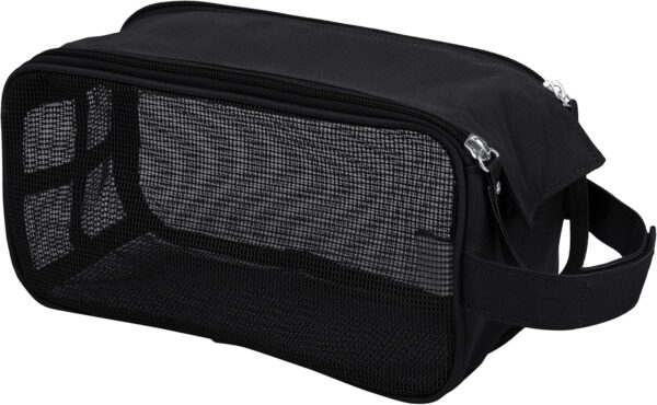 Simplify Hanging Mesh Toiletry Bag | Travel Organizer | Perfect for Dorm | Gym | Back to School | Shampoo | Shower Accessories | Black