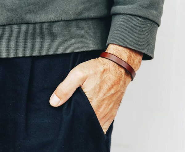 Leather Bracelet for Men Personalized Hidden Secret Message Custom Text, Quote, Date, Boyfriend Gift Unique Handmade Gifts for Son, Friend, Husband