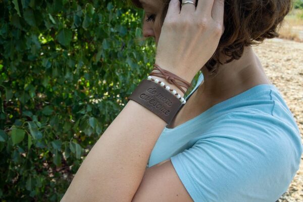 Realeather Solid Natural Veg Tan Leather Bracelet, Natural, Pack Of 8 US