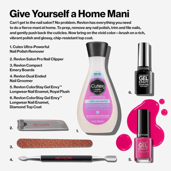 Revlon Compact Nail File, Dual Sided Emery Boards, Manicure Essentials, Smooths & Shapes Nails, Easy to Use (Pack of 10)