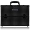 SHANY Essential Pro Makeup Train Case Cosmetic Box Portable Makeup Case Cosmetics Beauty Organizer Jewelry storage with Locks, Multi Compartments Makeup Box and Shoulder Strap - All Black