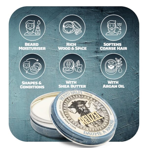 Reuzel Wood and Spice Beard Balm - All-In-One Treatment for a Fresh, Polished Beard - Conditioning, Sculpting, and Shaping Moisturizer with Shea Butter and Argan Oil - Woody Spice Fragrance