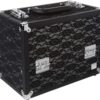 Caboodles Make Me Over 4 Tray Train Case, Cosmetic Storage Case & Organizer, Black Lace, 3.5 Lb