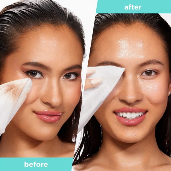 Real Techniques Real Clean XL Hydrating Facial Wipes, Infused With Hyaluronic Acid, Dual-Usage Cleansing Wipes Repair Skin & Gently Remove Makeup, Fragrance Free, 25 Count