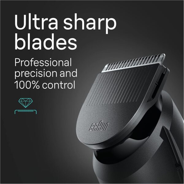 Braun All-in-One Style Kit Series 5 5470, 9-in-1 Trimmer for Men w/Beard Trimmer, Body Trimmer for Manscaping, Gillette Fusion5 ProGlide Razor, 40 Length Settings, Rechargeable Battery, Cordless