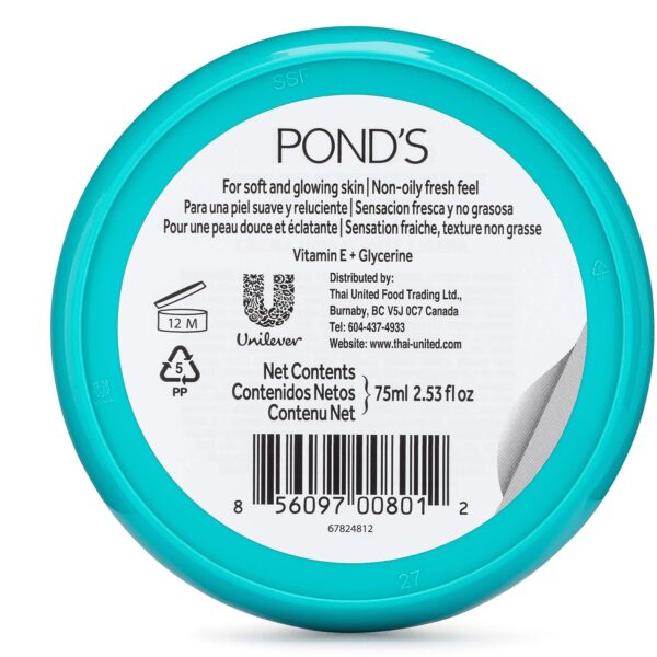 Pond's Light Moisturizer Cream, For Soft and Glowing Skin, Vitamin E, 3-Pack of 2.53 Fl Oz Each