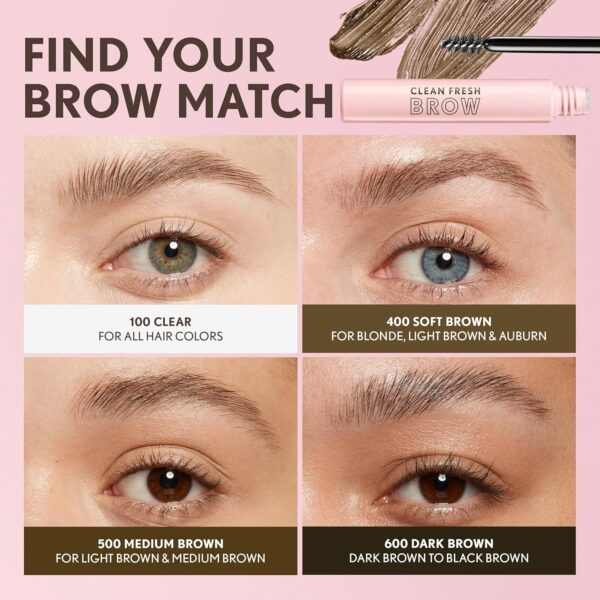 CoverGirl Clean Fresh Brow, 400 Soft Brown, Eyebrow Gel, Long-Lasting, Vegan Formula, Natural Looking, Easy to Apply, Doesn't Smudge, 0.18oz