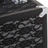 Caboodles Make Me Over 4 Tray Train Case, Cosmetic Storage Case & Organizer, Black Lace, 3.5 Lb
