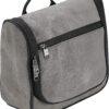 Lewis N. Clark Brushed Twill Hanging Toiletry Kit Bag for Travel Accessories, Shampoo, Cosmetics + Personal Items, Gray, One_Size
