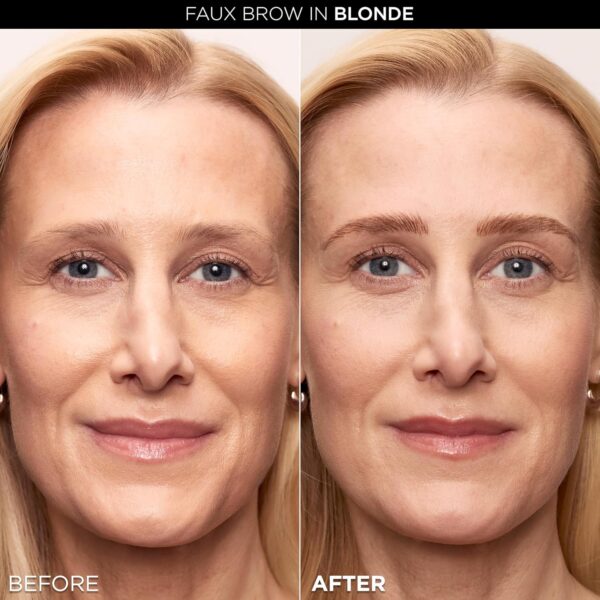 L'Oreal Paris Faux Brow, Hair-Like, Filling Eyebrow Pen with Double-Brush Tip, Fast & Precise Eyebrow Makeup, Dark Blonde, 0.04 Fl Oz