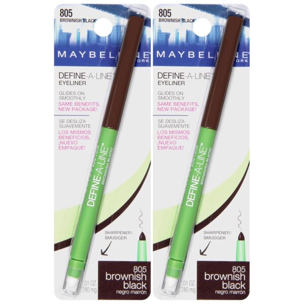 Maybelline Define-A-Line Eyeliner, Brownish Black (Pack of 2)