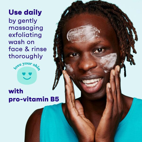 Clean & Clear Deep Action Exfoliating Facial Cleanser, Scrub & Face Wash, Pro-Vitamin B5, Lactic & Glycolic Acids, Oil-Free Gentle Daily Exfoliator for Soft, Smooth, Hydrated Skin, Vegan, 7 Fl Oz Tube