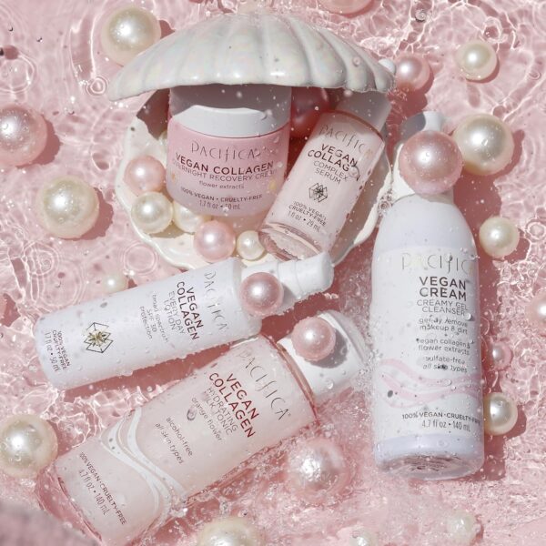 Pacifica Vegan Collagen Cream Gel Facial Cleanser - Daily Foaming Face Wash & Makeup Remover, Hydrating Anti-Aging Face Wash for Dry & Sensitive Skin, 4.7oz