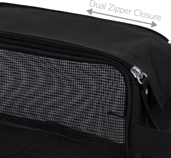 Simplify Hanging Mesh Toiletry Bag | Travel Organizer | Perfect for Dorm | Gym | Back to School | Shampoo | Shower Accessories | Black