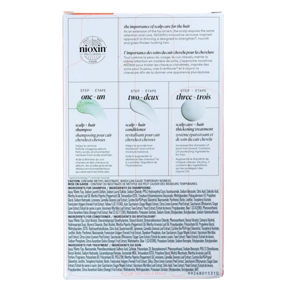 Nioxin Scalp + Hair Thickening System Kits | For Natural, Colored, & Damaged Hair with Light to Progressed Thinning | Strengthen & Boost Hair Density with Niacinamide & Biotin | 1 Month Supply