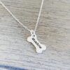 Custom Dog Bone Memorial Necklace - Memorial Necklace With Personalized Names For Dog Lovers - Pet Jewelry Puppy Animal Pendant