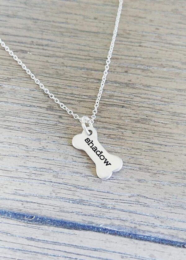 Custom Dog Bone Memorial Necklace - Memorial Necklace With Personalized Names For Dog Lovers - Pet Jewelry Puppy Animal Pendant