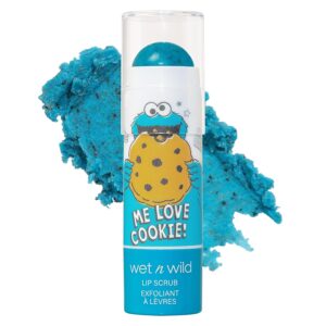wet n wild Sesame Street Collection Lip Scrub - Vitamin E Enriched, Vegan & Cruelty Free - Me Love Cookie
