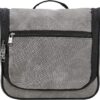 Lewis N. Clark Brushed Twill Hanging Toiletry Kit Bag for Travel Accessories, Shampoo, Cosmetics + Personal Items, Gray, One_Size