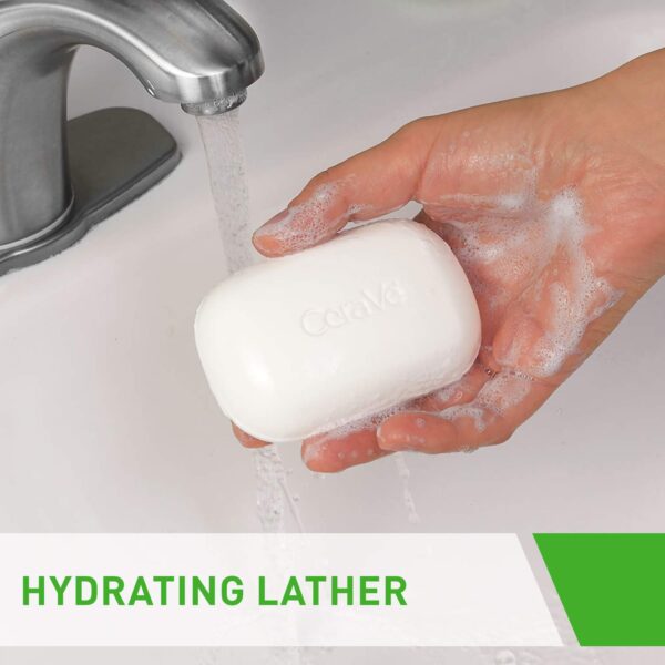 CeraVe Hydrating Cleanser Bar, Soap-Free Body and Facial Cleanser with 5% Cerave Moisturizing Cream, Fragrance-Free, 2-Pack, 4.5 Ounce Each