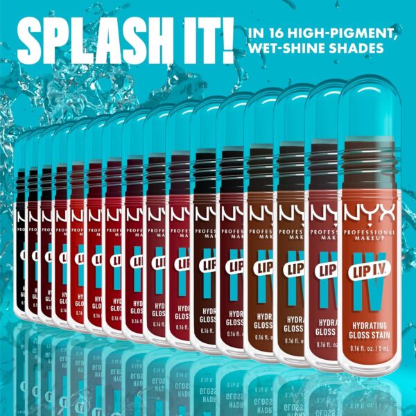 NYX PROFESSIONAL MAKEUP Lip IV Hydrating Glossy Lip Stain with 12HR Hydration - Hydra Honey (Brown)