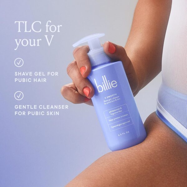 Billie Whipped Shave Cream - Lavender & Bergamot Scent - 6.5 fl oz & V Smooth - Shave Gel + Cleanser for Pubic Hair & Skin - pH-Balanced - Fragrance-Free