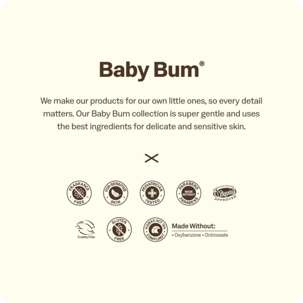 Sun Bum Baby Bum Mineral SPF 50 Sunscreen Stick - Hawaii 104 Act Compliant (Without Octinoxate & Oxybenzone) - UVA/UVB Face and Body Protection - Unscented for Sensitive Skin - Travel Size 0.45 Oz