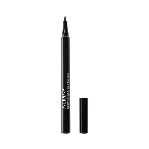 Almay Conditioning Liquid Eyeliner, Longwearing, Waterproof, Hydrating, 10 Black, 0.03 fl oz. (Pack of 2)